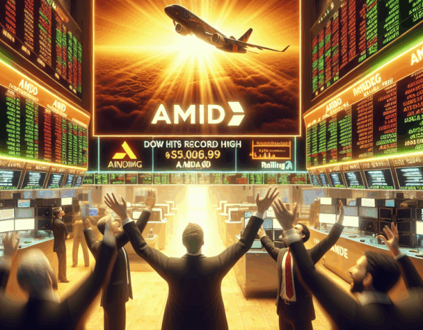 Dow Hits Record; AMD Soars, Airlines Rally; Nasdaq