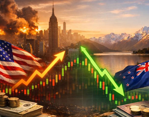 USD/NZD Slides to 1.68 as Risk-On Eases, Yields Up